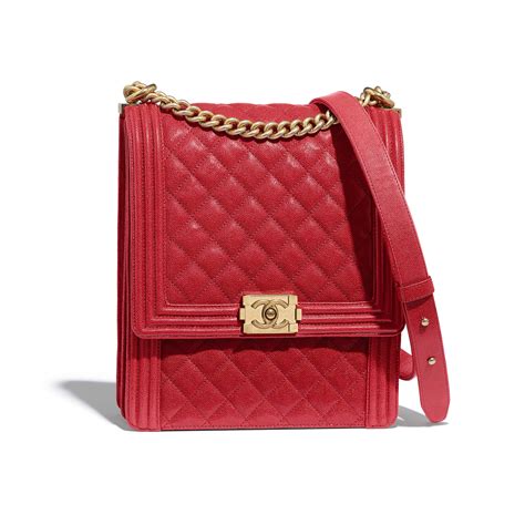 chanel calfskin boy bag with gold hardware|Chanel grained calfskin drawstring bag.